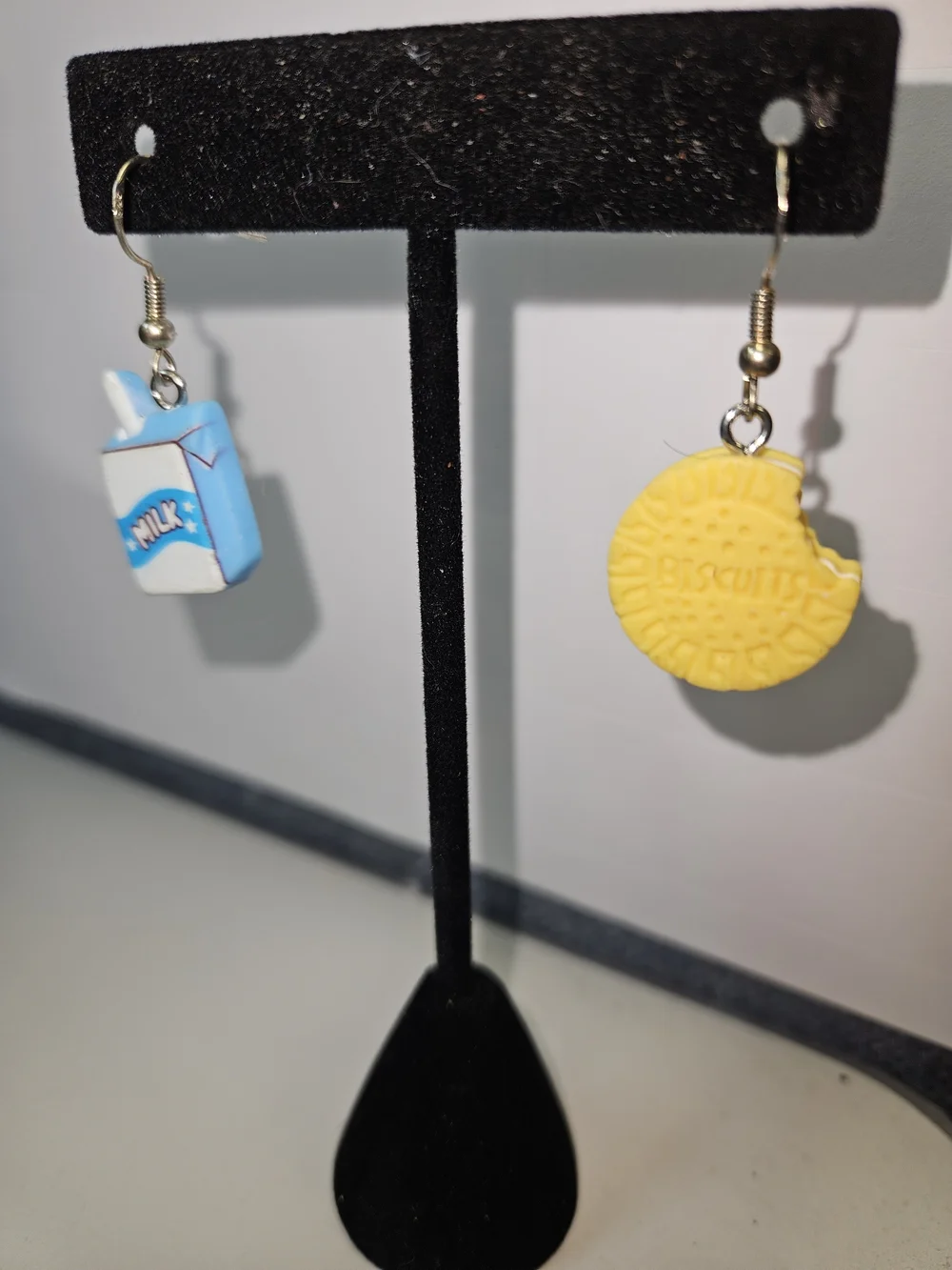 Cute Kids Milk & Biscuit Dangle Earrings - Yellow & Blue